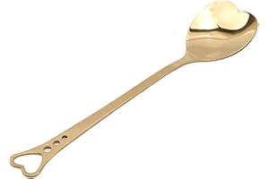 Premium Coffee Spoon Stainless Steel Heart Shape Tea Spoon Cute Spoon Mixing Spoon Dessert Spoon for Ice Cream Sugar Cocktail