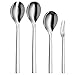 WMF Nuova 4-Piece Serving Set, Salad Cutlery, Serving Spoon, Serving Fork, Polished Cromargan Stainless Steel, Dishwasher Safe
