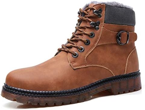 暖かいフラシ天 メンズ 冬用スプリットレザーアンクルブーツ 防水 スノーブーツ メンズブーツ 舗 ウィンターマーティンウィンターブーツ