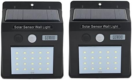Solar Powered LED Wall Light Auto On/Off Wireless Waterproof Motion Sensor Outdoor Light For Patio, Deck, Yard, Garden (2pcs)