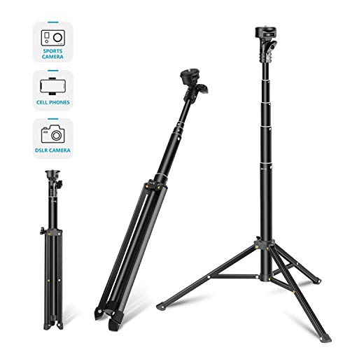 Neewer 2-in-1 Extendable Selfie Stick Monopod and Tripod Stand - Folded 16.4 inch Adjustable 17-59.5 inch for iPhone Samsung Huawei Android, GoPro Cameras (Phone Clamp and GoPro Adapter Not Included)