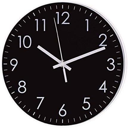 Filly Wink Simple Wall Clock Sweep Second Hand Non Ticking Battery Operated Easy to Read Decor Kitchen,Bathroom,Office 10 Inch Black