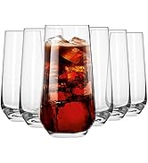 Krosno Tall Water Juice Drinking Glasses | Set of 6 | 480 ML | Splendour Collection | Hiball & Tu...