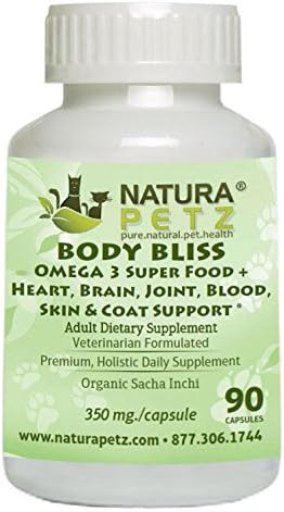 Natura Petz Organics Body Bliss Omega 3 Super Food + Heart/Brain/Joint/Blood/Skin & Coat Adult Formula for Pet