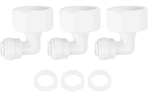 uxcell 3Pcs Elbow 1/2 Inch Female Thread ID to 1/4 Inch Tube OD Quick Tube Connector with Rubber Rings Push to Connect Tube F