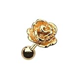 Vintage Steel Rose Cartilage Tragus Earring 316L Surgical Steel