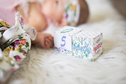 Baby Milestone Wooden Blocks - Baby Shower Gift - Newborn Keepsake