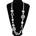 SunIfSnow Women Fashion Sweater Simple Hollow Flower Pendant Long Necklace