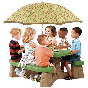 children's picnic table with umbrella