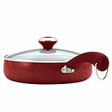 Paula Deen Signature Porcelain Nonstick Covered Saute Pan, 5-Quart, Red