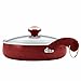 Paula Deen Signature Porcelain Nonstick Covered Saute Pan, 5-Quart, Red