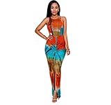 Beautyvan New Women Summer Casual Sleeveless Traditional African Print Party Dress (XL, Multicolor)