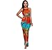 BEAUTYVAN New Women Summer Casual Sleeveless Traditional African Print Party Dress (XL, Multicolor)