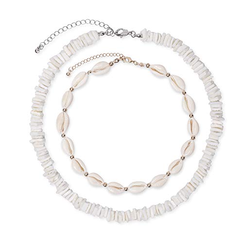 Puka Shell Choker Necklace Set, Cowrie Seashell Necklace, Vsco
