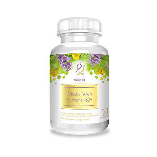 Actif Organic Multivitamin for Women Age 30+ with 30 Organic Vitamins and Organic Herbs, Non-GMO, Made in USA, 60 tablets