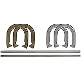Franklin Sports Horseshoe Set - Cast iron Horseshoes and Steel Stakes - Official Size and Weight - Perfect for Yard and Beach - Recreational