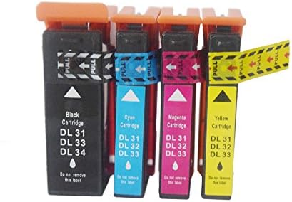 Ouguan Ink Compatible Dell 31XL Black Cyan Magenta Yellow Ink Cartridge for Dell V525w V725w (Dell Series 33 Ink) (1BK 1M 1Y 1C,4PK)