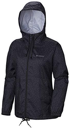 Columbia Women's Flash Forward Printed Windbreaker, Black Dots, X-Small