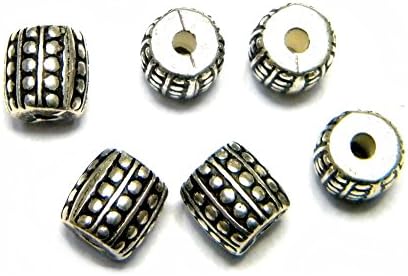 PlanetZia 25 pcs10x10mm with 3mm Hole Metalized Dotted Drum Spacer Beads TVT-DBR10