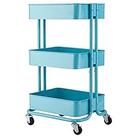 Aardich Storage Trolley Steel Multi Layers Storage Cart Shelf with Casters Home Use Shelving Unit Sundries Organizer Multipurpose Utility Trolley Green