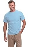 Light Blue Cotton Short Sleeve Tee for Men
