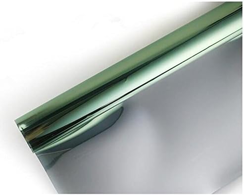 Window Film One Way Mirror Solar Reflective Day Time Privacy Window Tint (35.4'' x 78.7'', Green)
