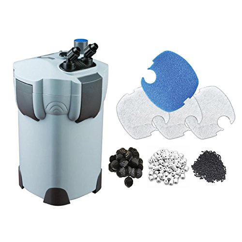 SUN 4-Stage Aquarium External Canister Filter with 9 Watt UV Sterilizer 264GPH (HW402B with Pro Filter Kits)