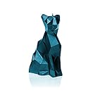 Candellana Candles 5902815460978 Cat Candellana- Cat Poly Candle-Blue Metallic,Blue Metallic,Large