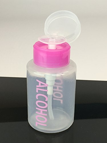 Beauticom 6 Oz Pink Push Down Alcohol Labeled Dispenser