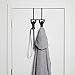 Umbra Buddy Over The Door Double Hook- Over The Door Double Hook, Decorative, Increases Storage, Storage for Coats, Hats, Scarves, Towels and More, Matte Black Finish