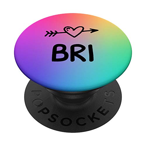 Bri Gift Rainbow Watercolor Black Heart Arrow Bri PopSockets PopGrip: Swappable…