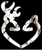 White Snow Camo Heart Buck Sticker (Black Is Not Part of the Decal)