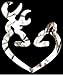 White Snow Camo Heart Buck Sticker (Black Is Not Part of the Decal)