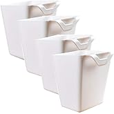 DODXIAOBEUL 4Pcs Hanging Cup Holder,Rolling Cart Accessories Utility cart Accessories Hanging Bins,Hanging Flower Pots,Space Saver,Storage Bucket Desktop Container,Make Up Pencil Holder (White-3)