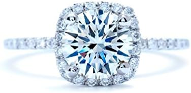 2 Carat VVS1 NSCD Diamond Engagement Ring in 18K Godl Over Silver (4.5)