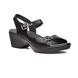 Dansko Women's Joanie Black Dots Wedge Sandal, 40 EU/ 9.5-10 US
