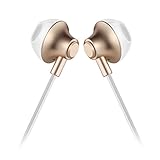 In-Ear Headphones Earbuds Earphones , Anlyso Wired Apple Style Noise Cancelling Earbuds Powerful Stereo Bass Earphones Remote Control Earpods Headset with Microphone (Gold)