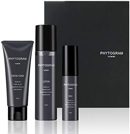 Fitogram, Men’s Skin Care Set (Face Washing, Lotion, Emulsion), Botanical, Domestic Plants, Gift, Men’s Cosmetics, Made in Japan