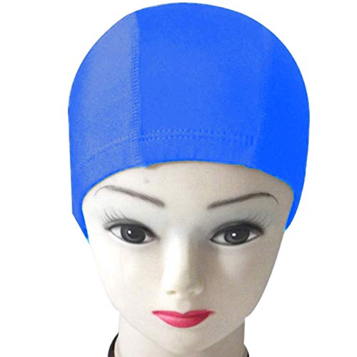 Qualtiy Yes QY 2Pack Superior Polyester Cloth Fabric Bathing Cap Swimming Caps Swimming Hats for Water Sports (Blue)