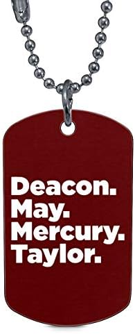 TAMPSHOP Gift for Queen Fans Necklaces, Mercury May Taylor & Deacon Names Dog Tag Necklace Best Gift for Best Friend