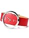 Dalas Red Leather Transparent Dial Fashion Lady Girl Wrist Quartz Watch Gift WAA026