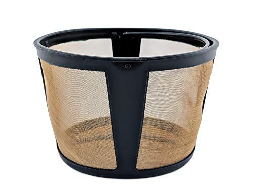 NRP Permenent 14-cup Gold-tone Coffee Filter Compatible for KRUPS Coffeemaker EC324 Drip Brew Filter Basket -Also Fits More