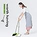 UDAODFA Premium Long Handle Broom and Dustpan Set, Self-Cleaning Broom Bristles Ideal for Kitchen, Home and Lobby Broom and Dustpan Combo (White&Green)