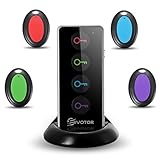 Key Finder, EIVOTOR Wireless RF Item Locator with Base Support and LED Flashlight, Remote Control, 1 RF Transmitter and 4 Receivers