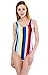 MiYang Women's Sexy Crewneck One Piece Beachwear Bikini Monokini Swimsuit Rainbow Stripe L (US10-12)