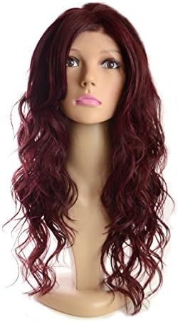 Long Damson Curly Lace Front Wig | Plum Shade | Bodywave curls