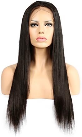 JK Human Hair Wigs For Women Straight Lace Front Wigs 100% Brazilian Real Virgin Human Hair Wigs 130% Destiny Lace Wigs Natural Black with Baby Hair 20 inches