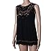OVERMAL Women Summer Vest Top Sleeveless Blouse Casual Tank Tops Shirt Lace ( L, Black)