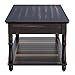 VASAGLE Coffee Table with Turned Solid Wood Legs, Cocktail Table with Colorful Lower Shelf, Tool-Free Assembly, for Living Room, Office, Study, Reception, Country Brown ULCT18GL