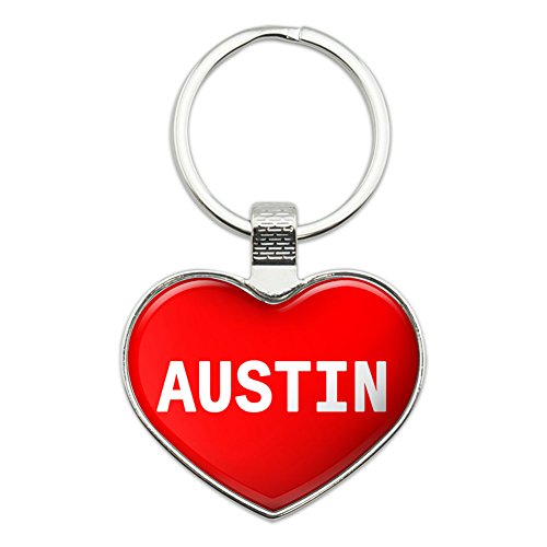 Graphics and More Metal Keychain Key Chain Ring I Love Heart Names Male A Aran - Austin